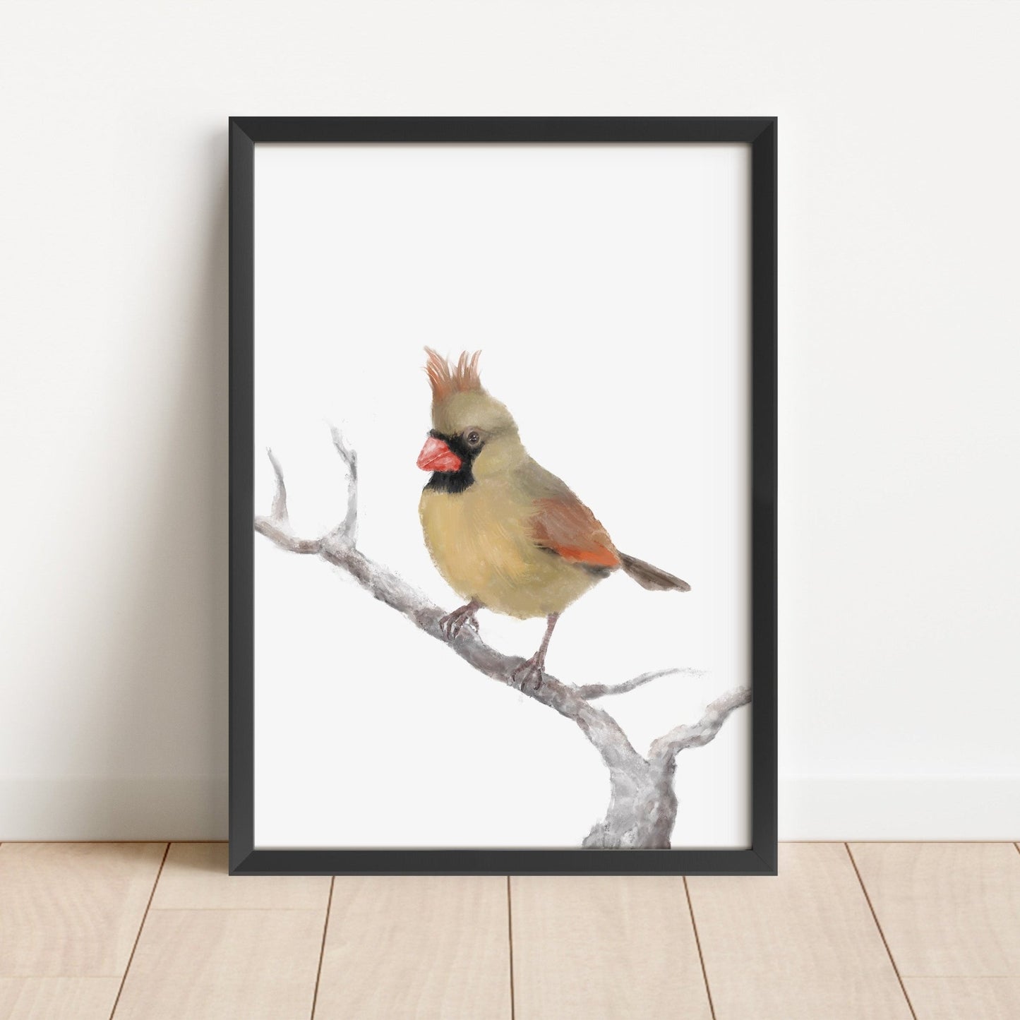 Female Cardinal Art Print – Elegant Bird Decor for Nature Lovers - MerikaArt