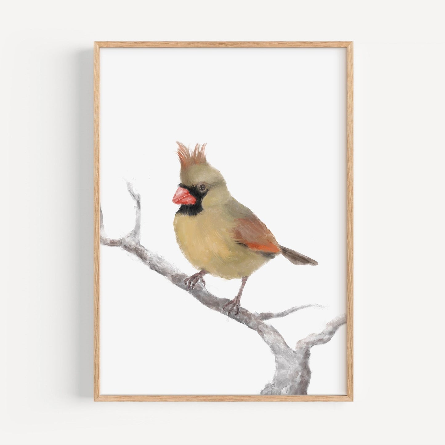 Female Cardinal Art Print – Elegant Bird Decor for Nature Lovers - MerikaArt
