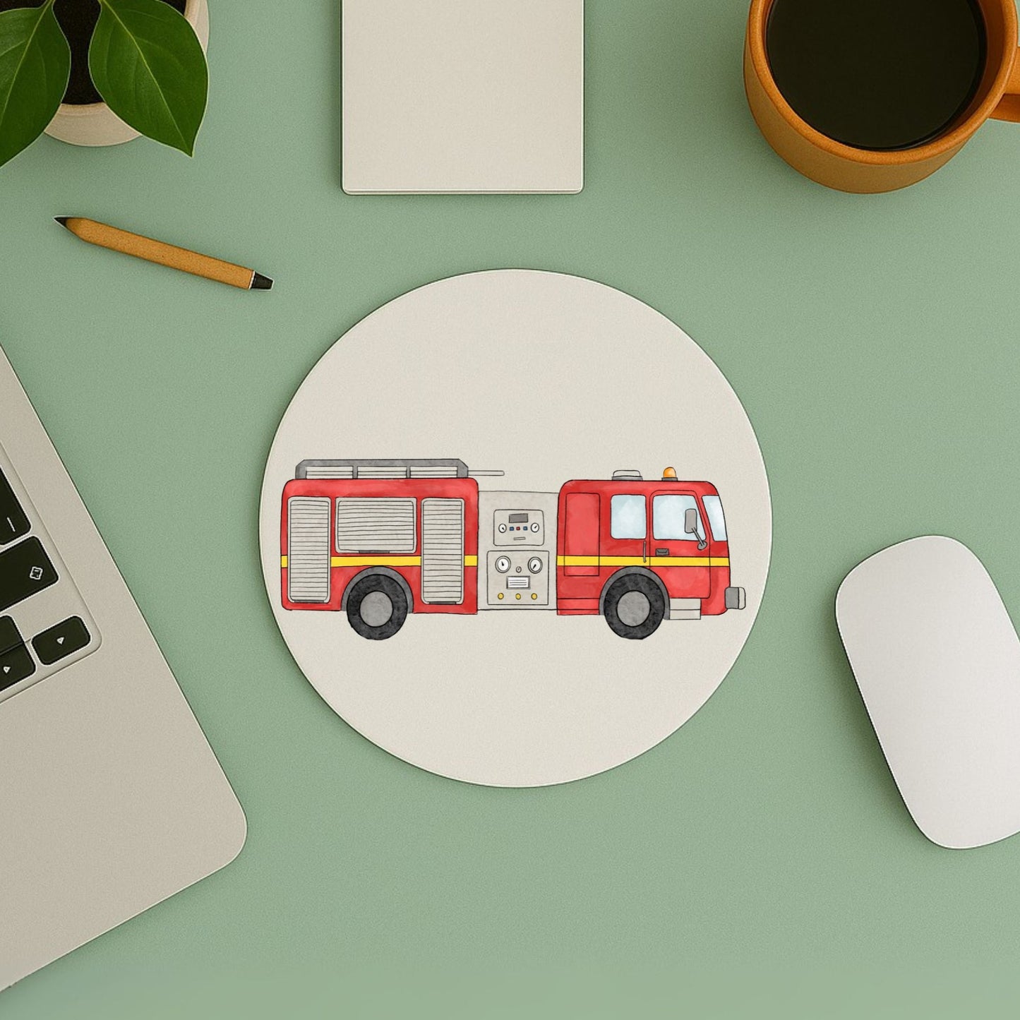 Fire Truck Mousepad - MerikaArt