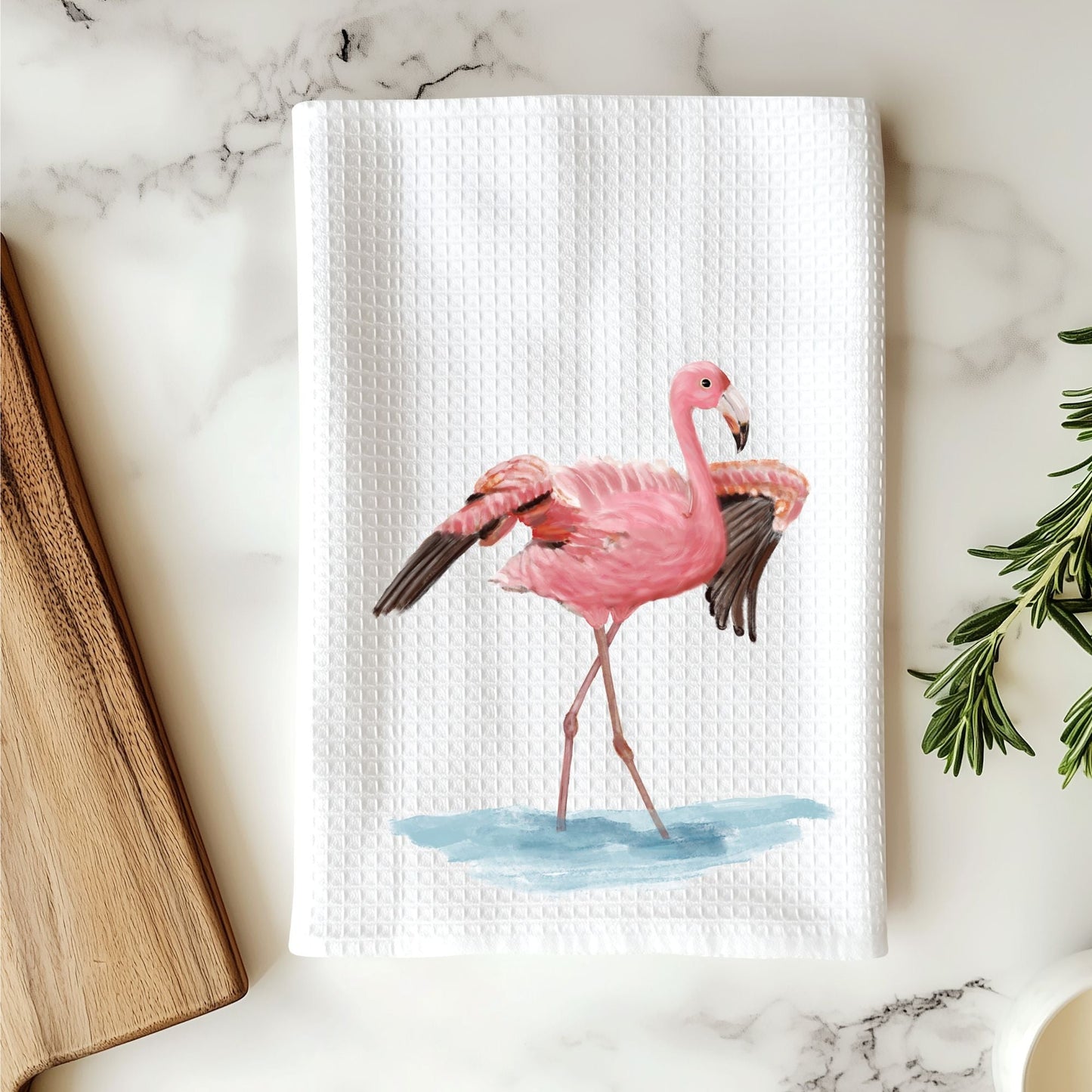 Flamingo Kitchen Towel - MerikaArt