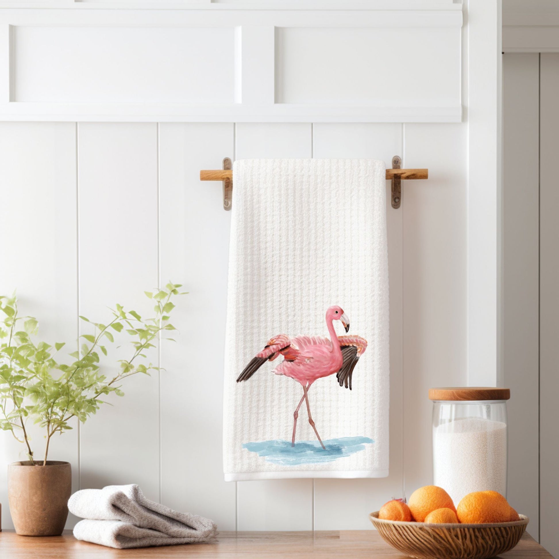 Flamingo Kitchen Towel - MerikaArt