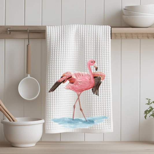 Flamingo Kitchen Towel - MerikaArt