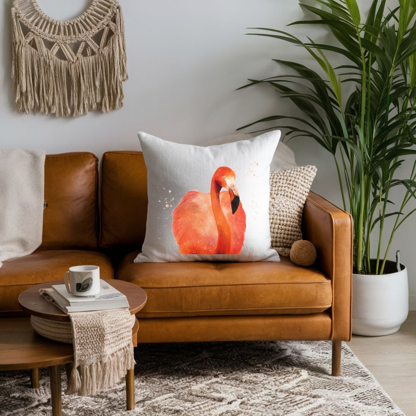 Flamingo Pillow - MerikaArt