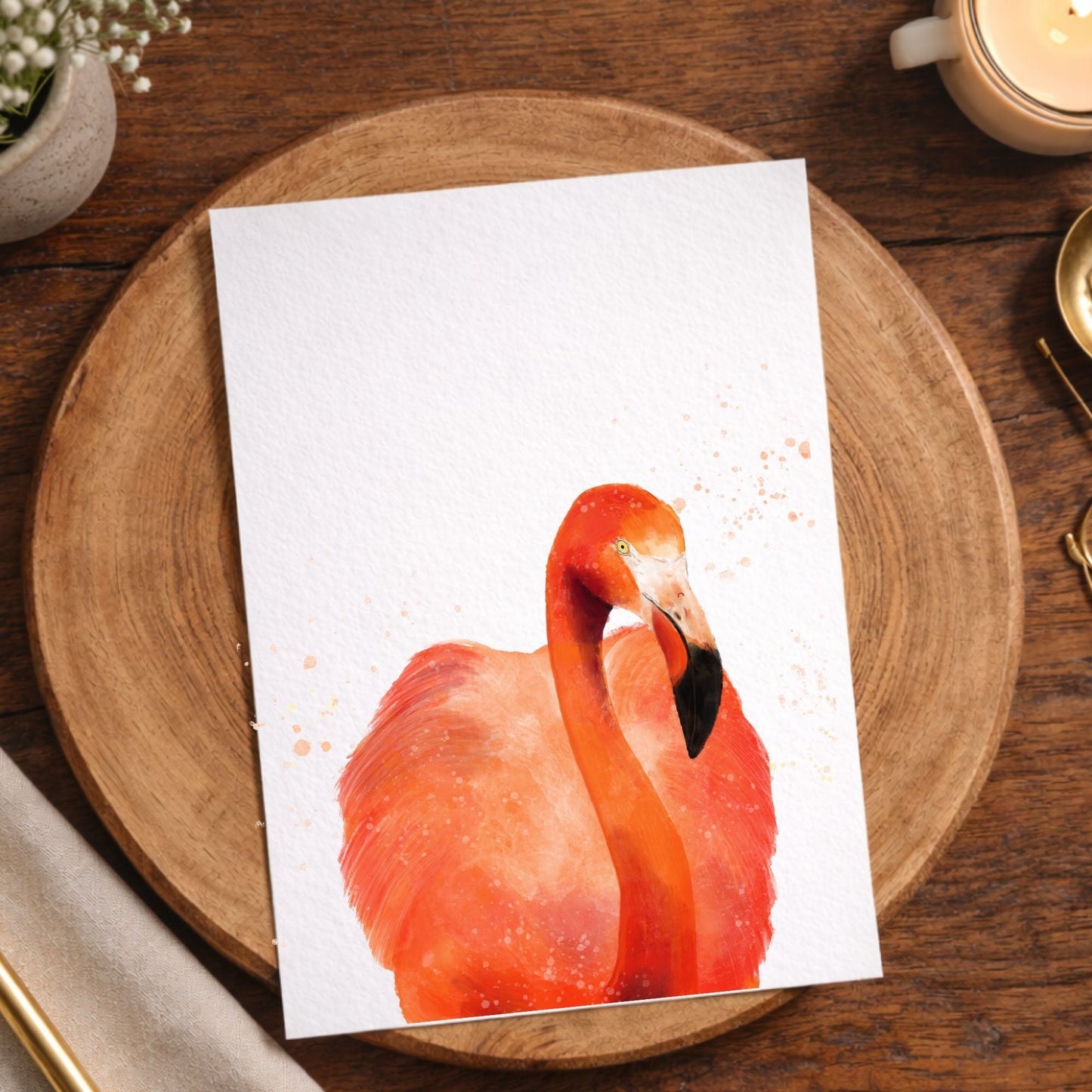 Flamingo Postcard - MerikaArt
