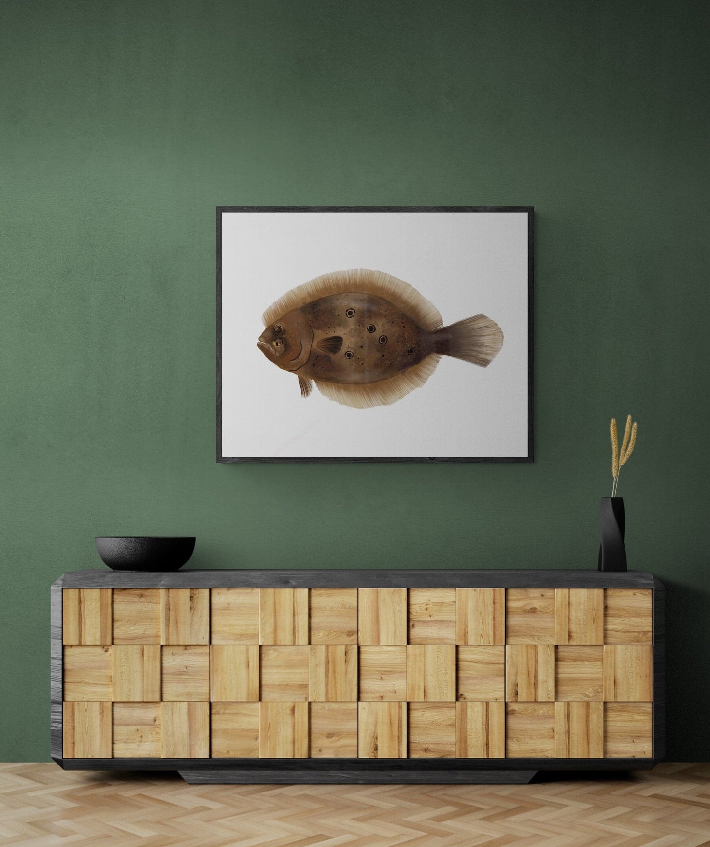 Flatfish Flounder Art Print - MerikaArt