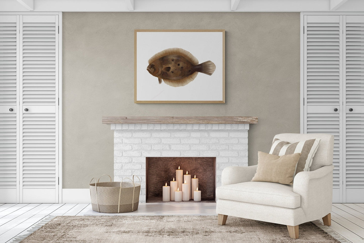 Flatfish Flounder Art Print - MerikaArt