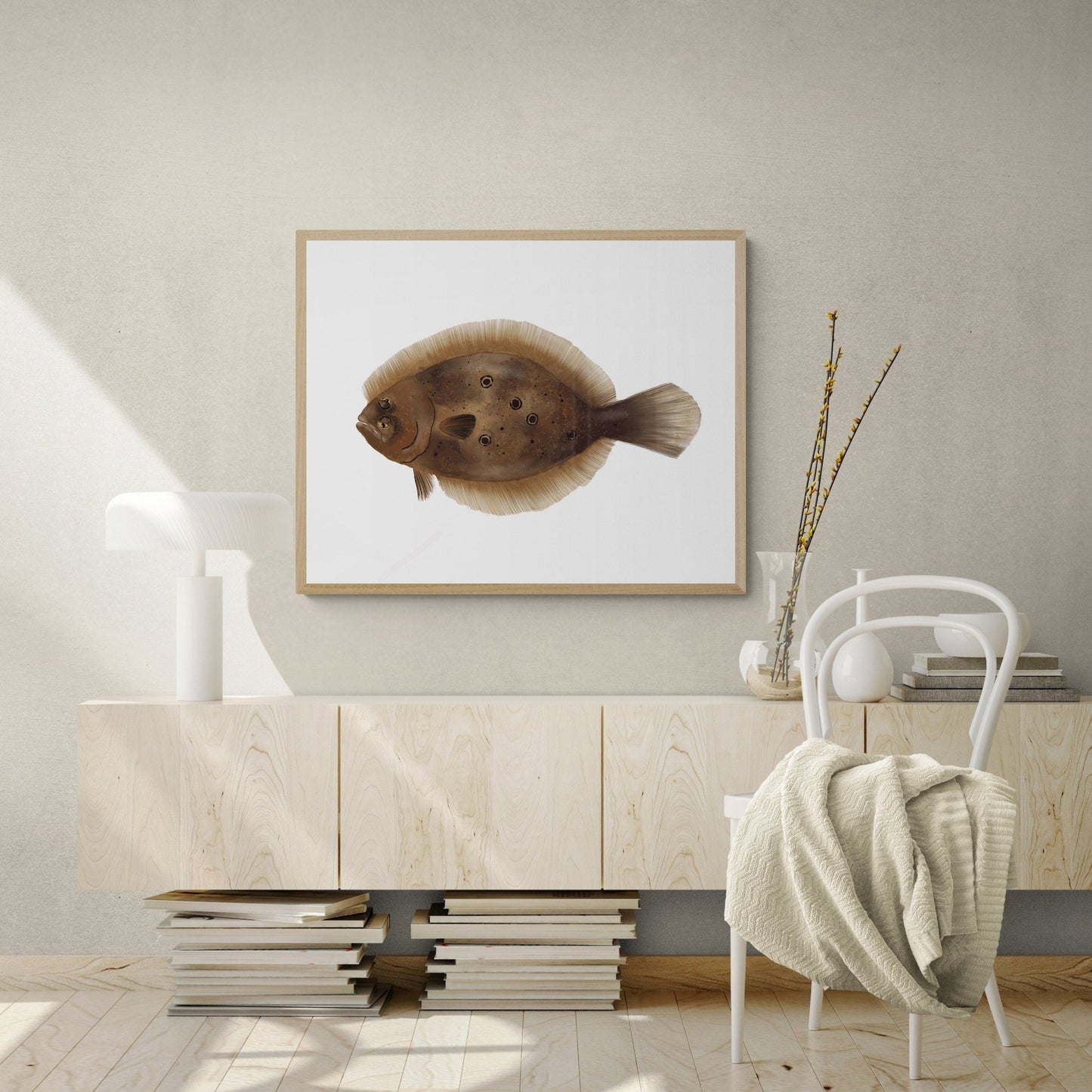 Flatfish Flounder Art Print - MerikaArt