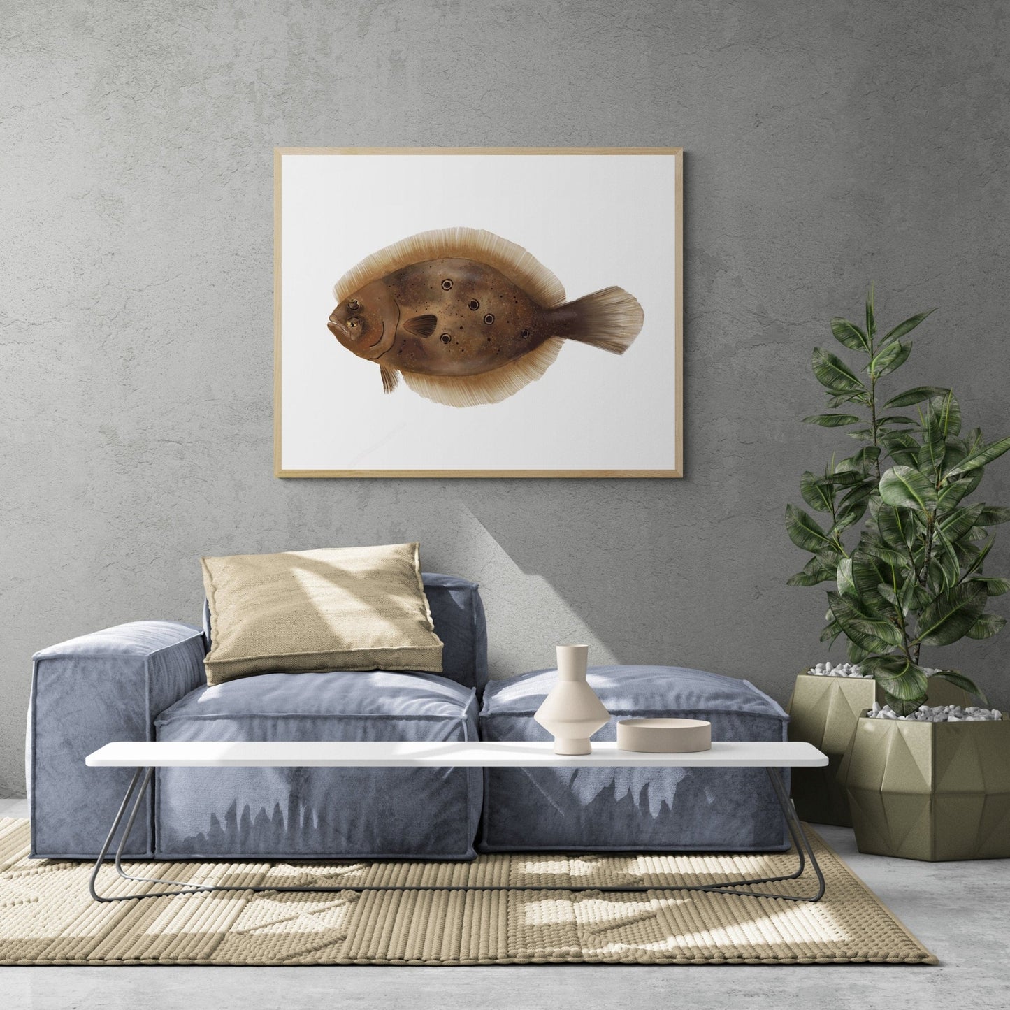 Flatfish Flounder Art Print - MerikaArt