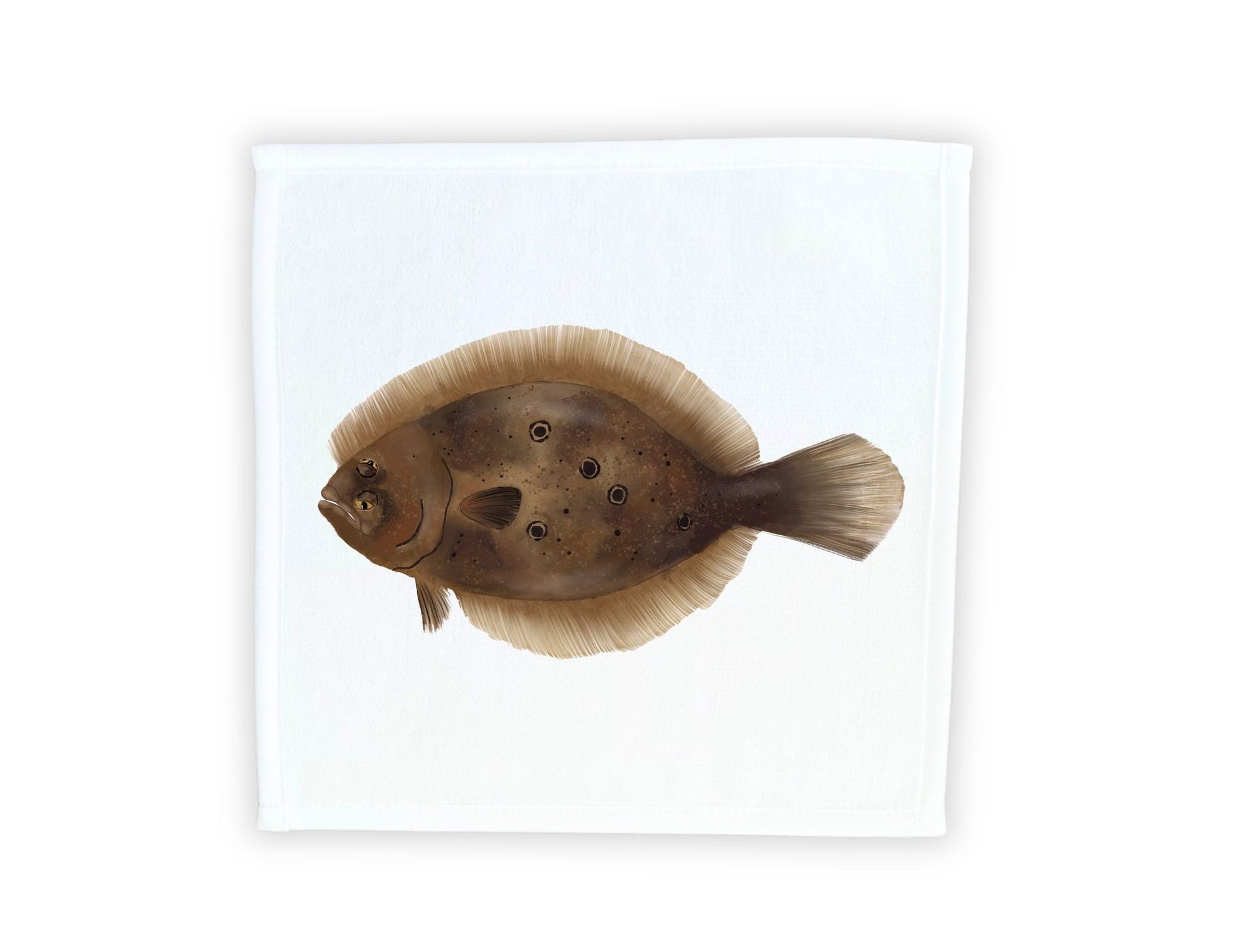 Flounder Fish Washcloth - MerikaArt