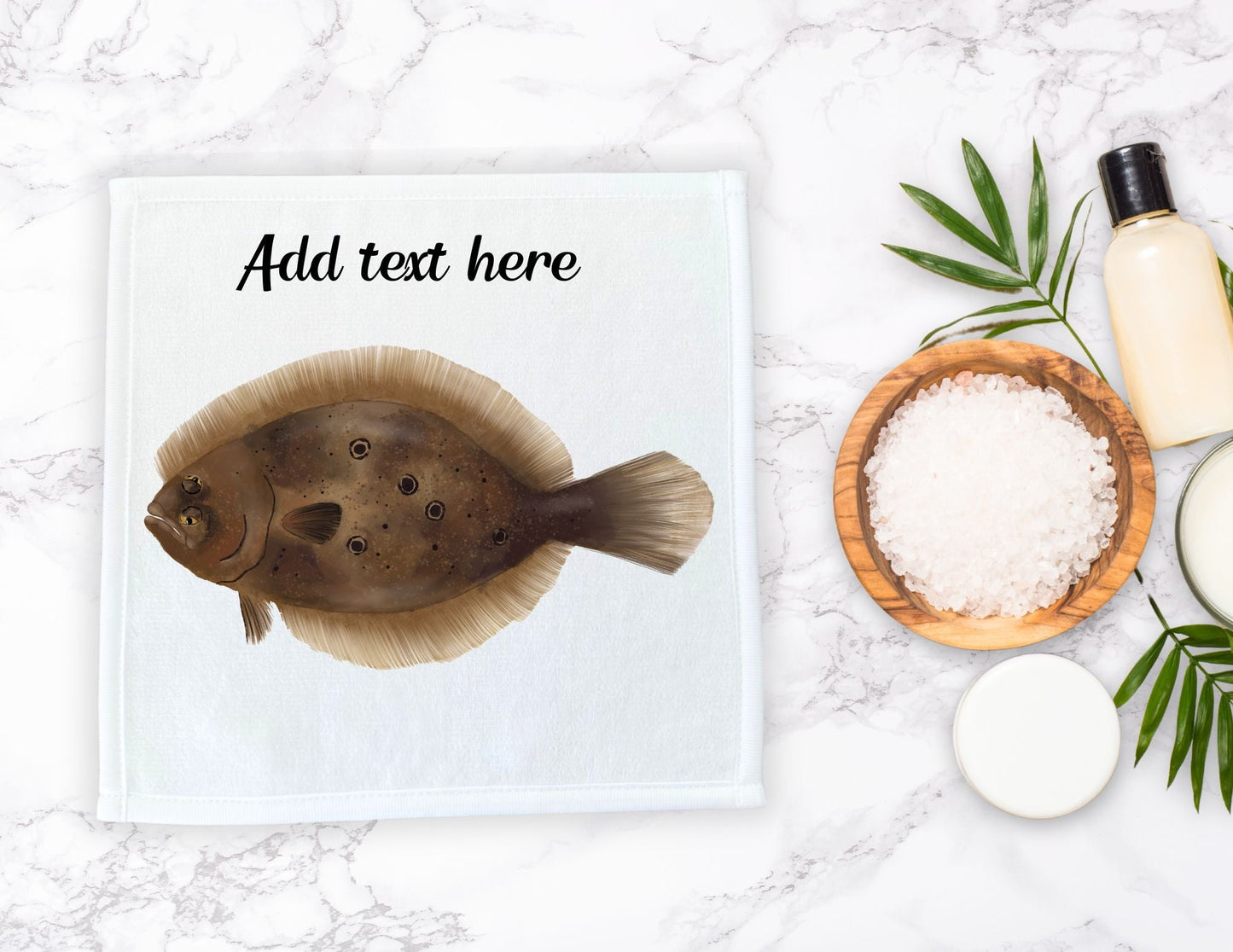 Flounder Fish Washcloth - MerikaArt