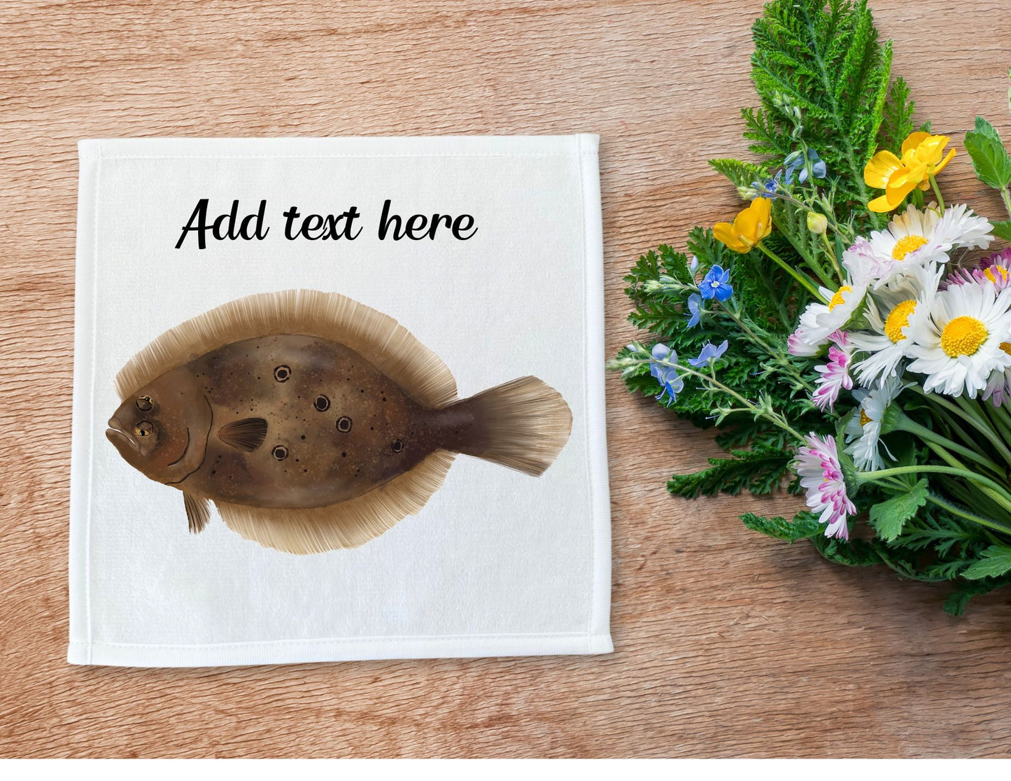 Flounder Fish Washcloth - MerikaArt