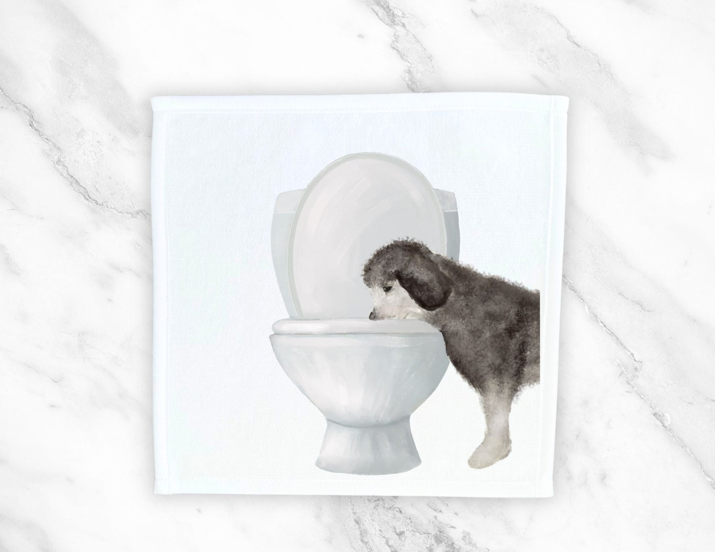 Fluffy Dog Toilet Washcloth - MerikaArt