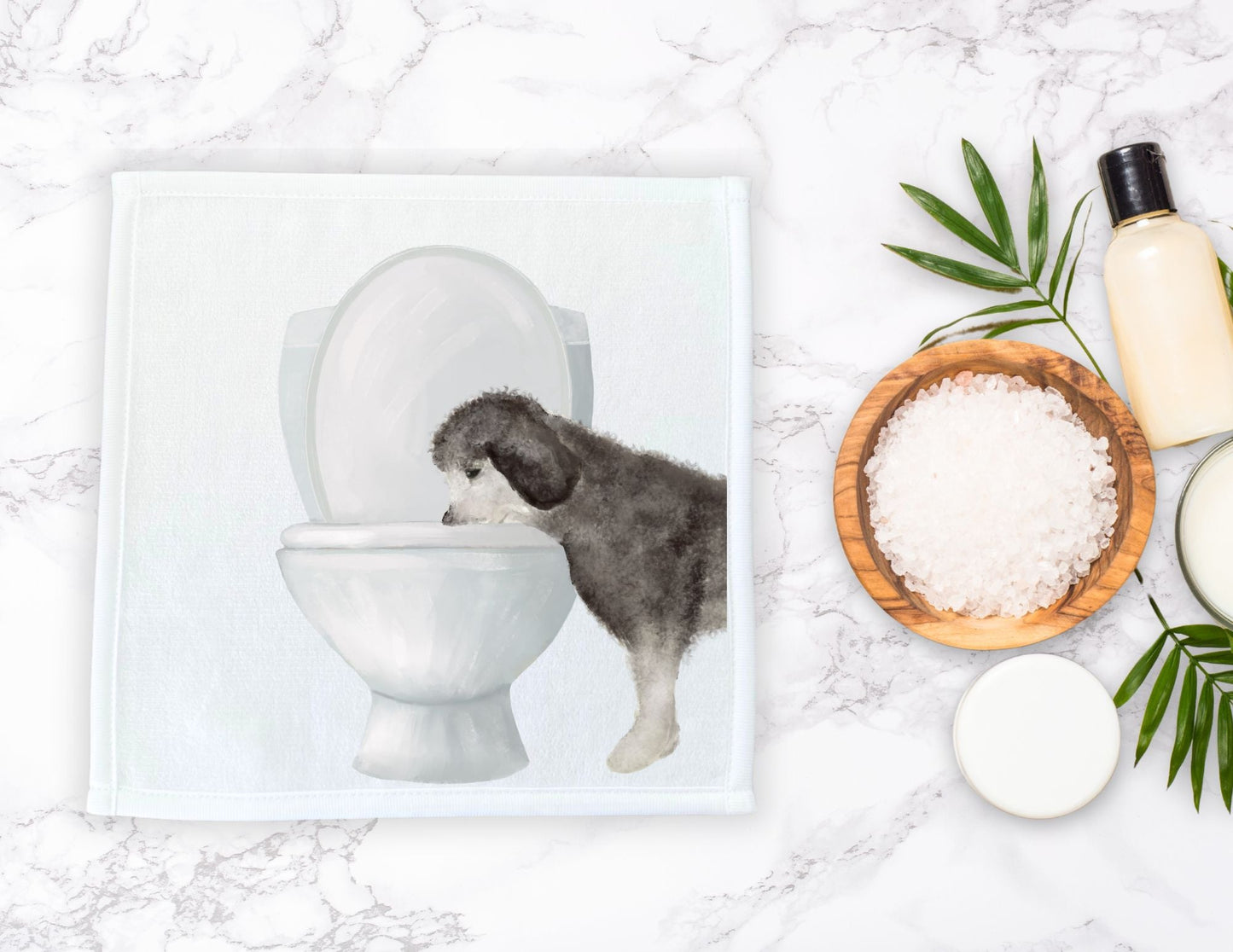 Fluffy Dog Toilet Washcloth - MerikaArt
