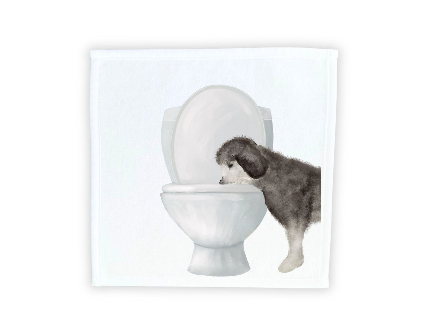 Fluffy Dog Toilet Washcloth - MerikaArt