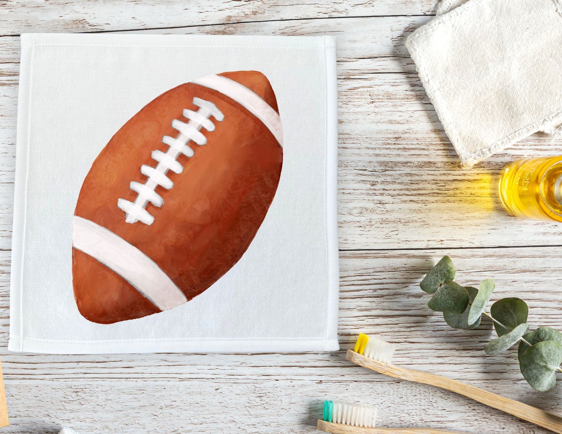 Football Washcloth - Personalized Kids Towels - MerikaArt