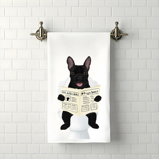 French Bulldog Bathroom Towel - MerikaArt