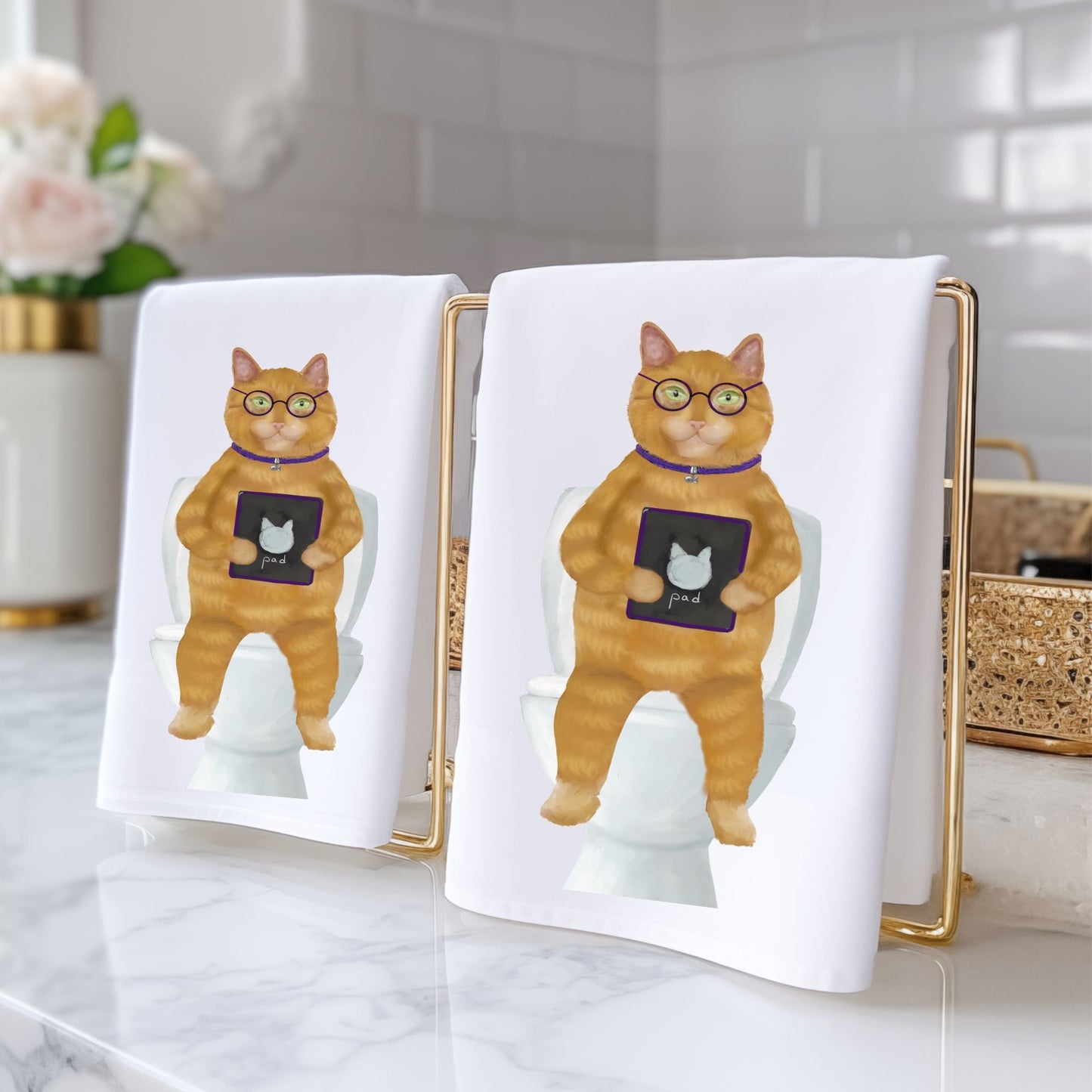 Funny Cat Bathroom Towel - MerikaArt