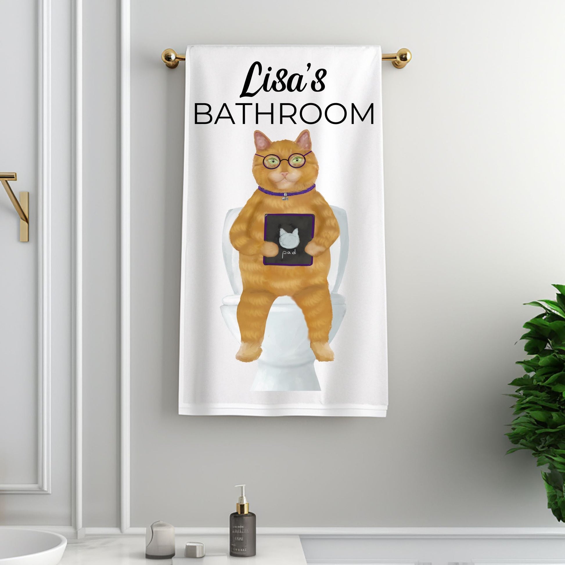 Funny Cat Bathroom Towel - MerikaArt