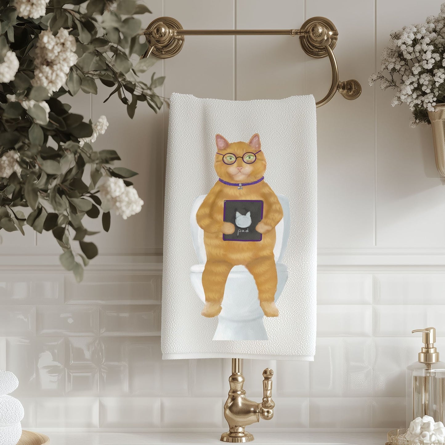 Funny Cat Bathroom Towel - MerikaArt