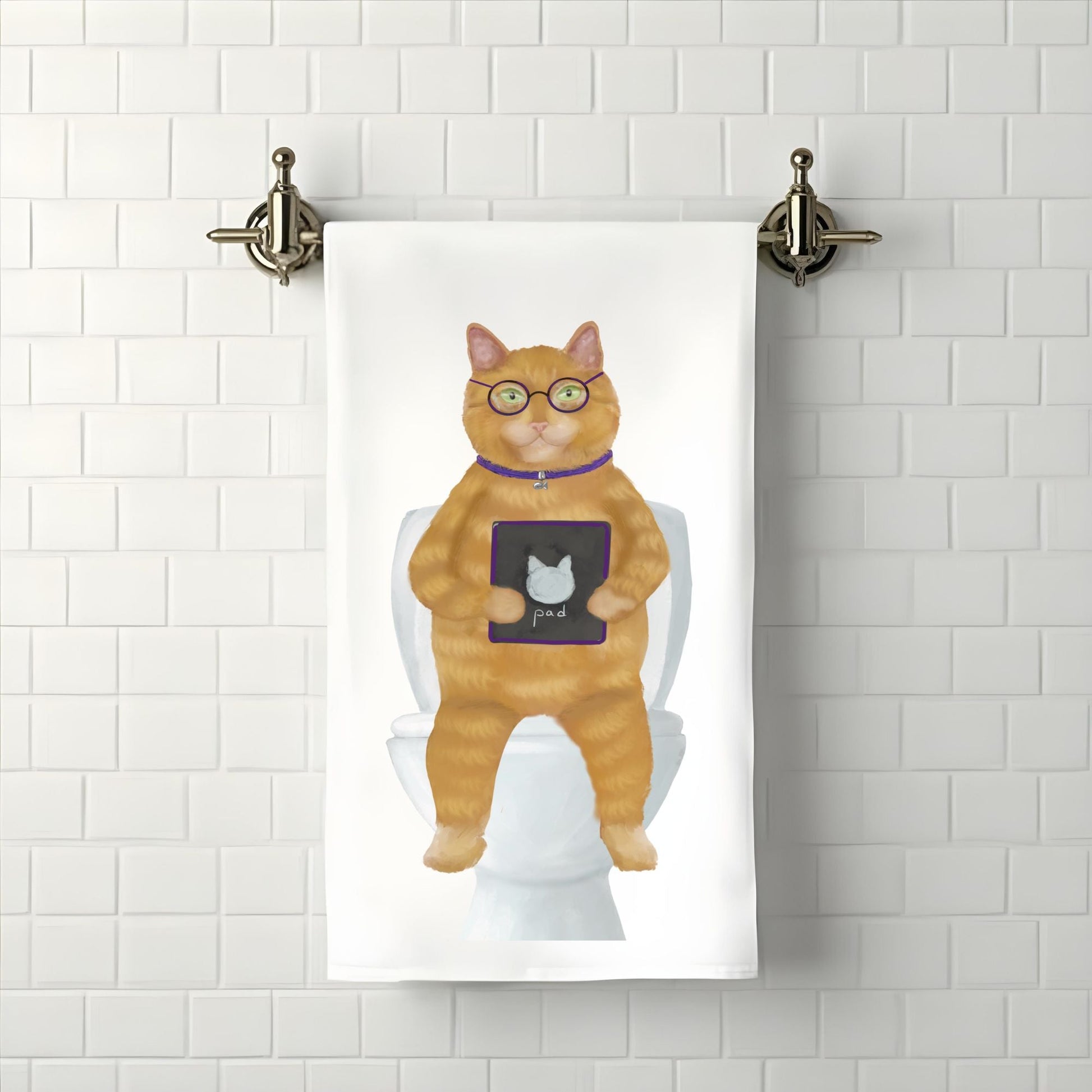 Funny Cat Bathroom Towel - MerikaArt