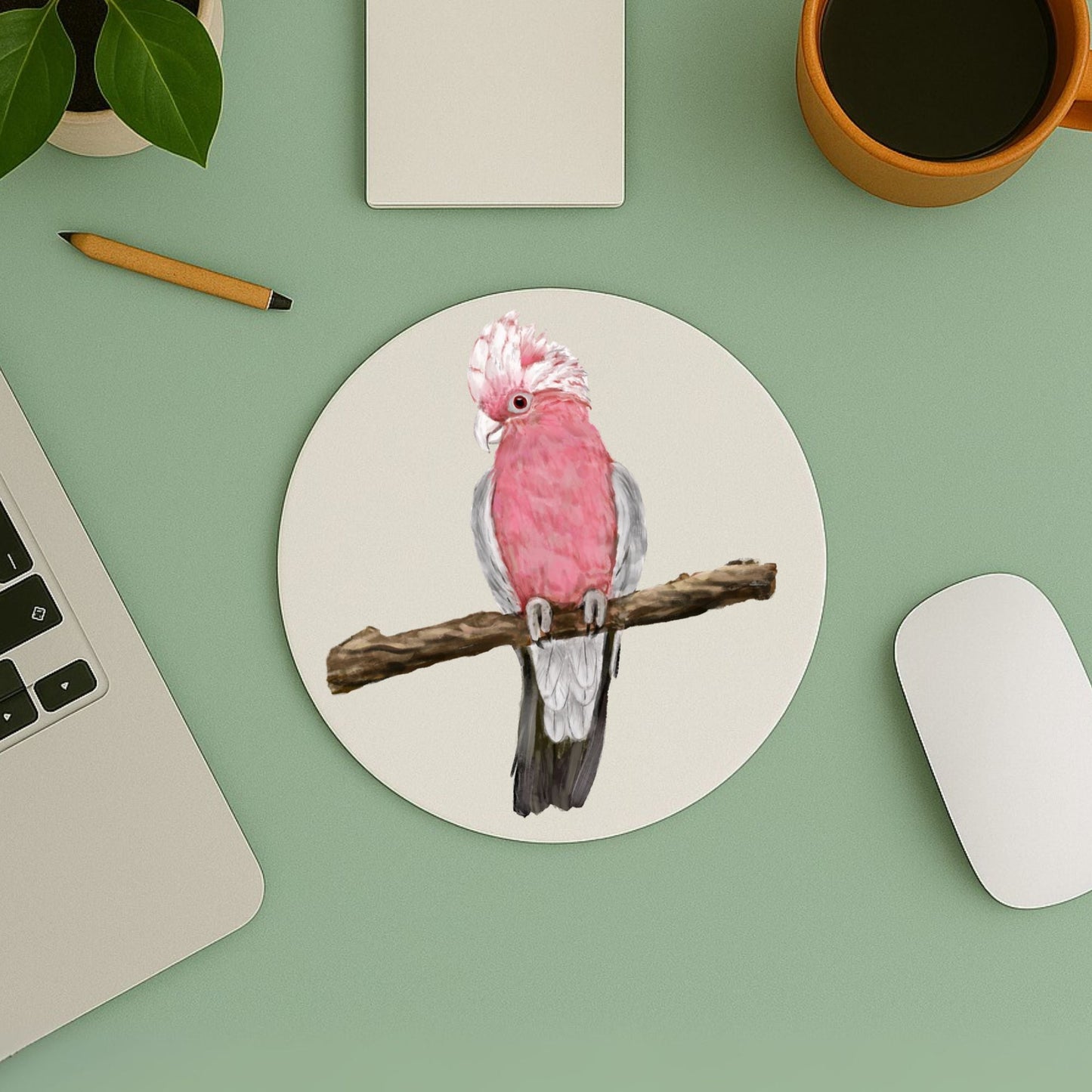 Galah Cockatoo Bird Mousepad - MerikaArt