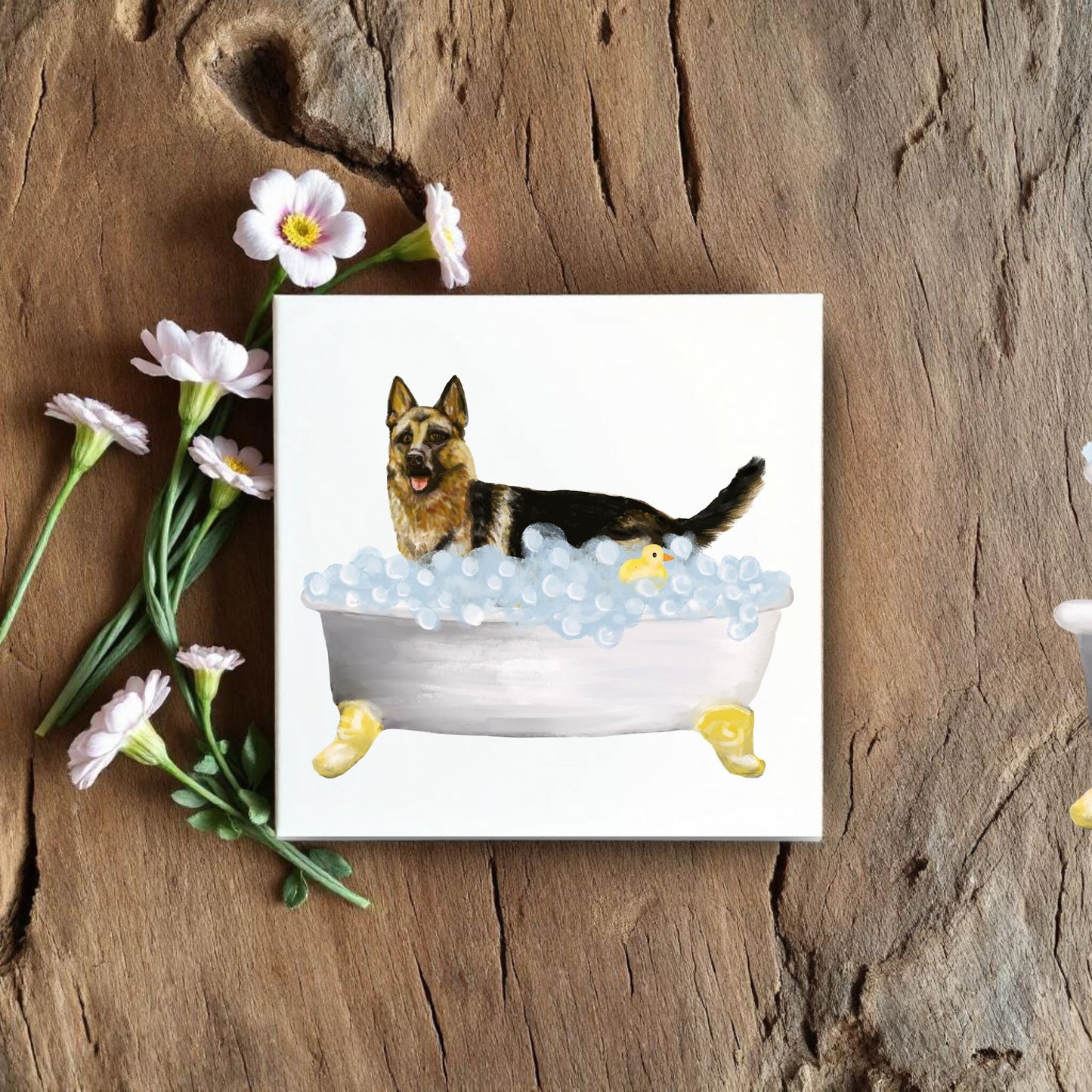 German Shepherd Ceramic Tile - MerikaArt