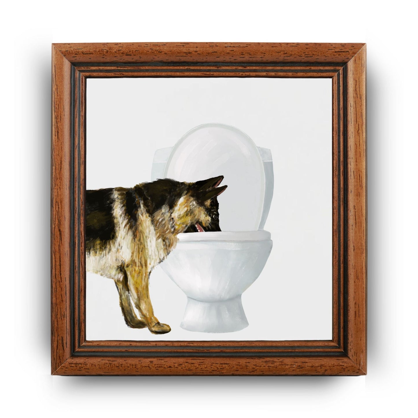German Shepherd Toilet Ceramic Tile - MerikaArt