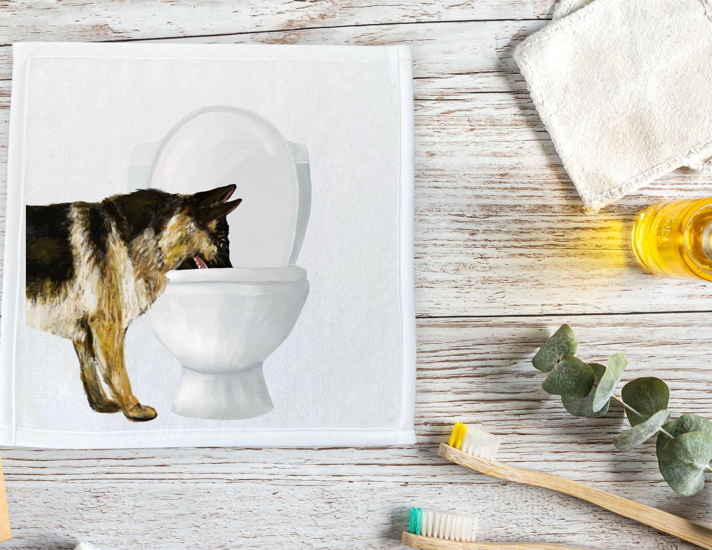 German Shepherd Toilet Washcloth - MerikaArt