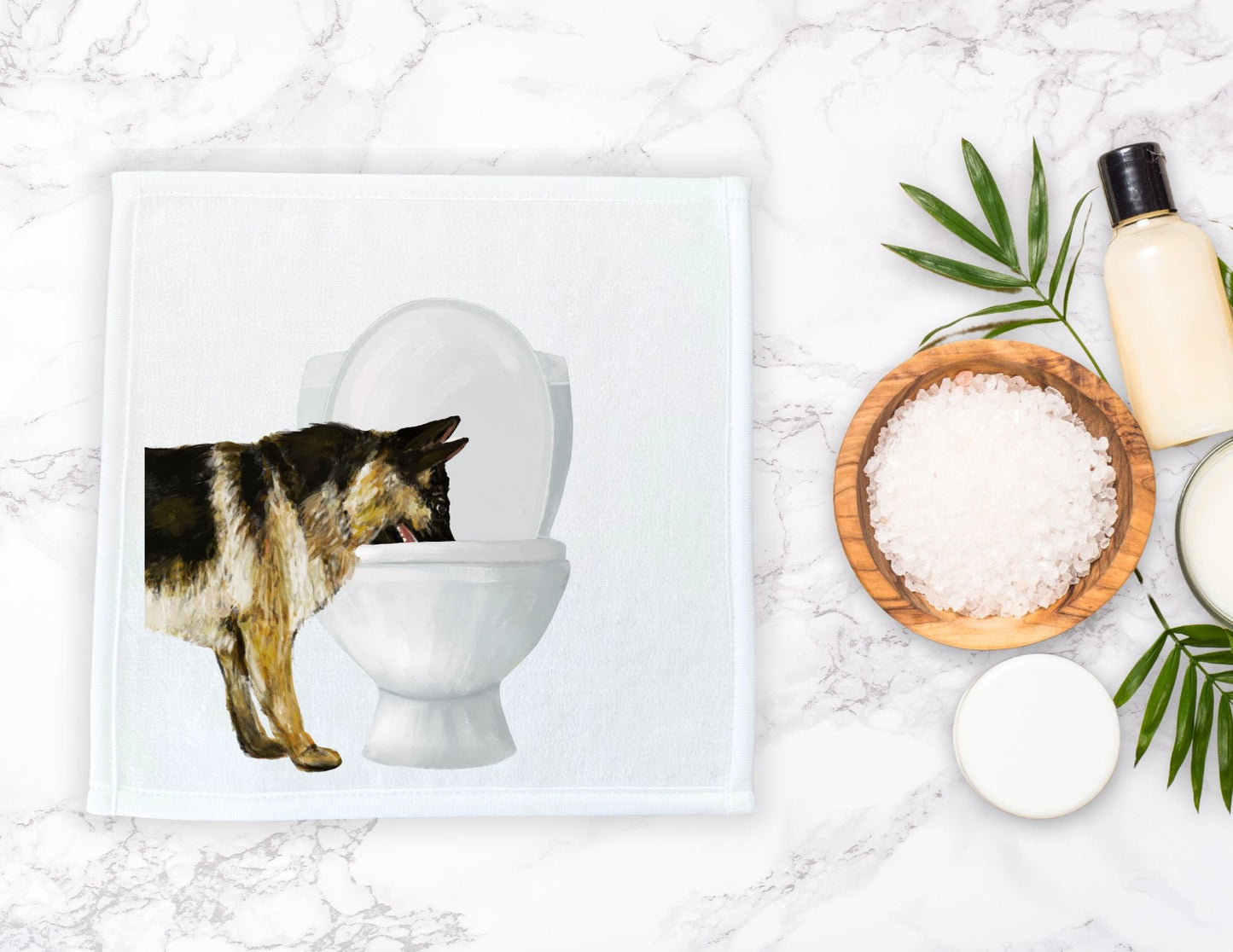 German Shepherd Toilet Washcloth - MerikaArt