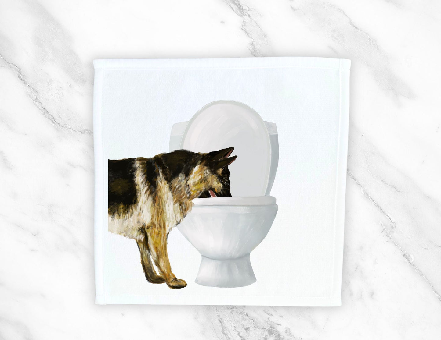 German Shepherd Toilet Washcloth - MerikaArt