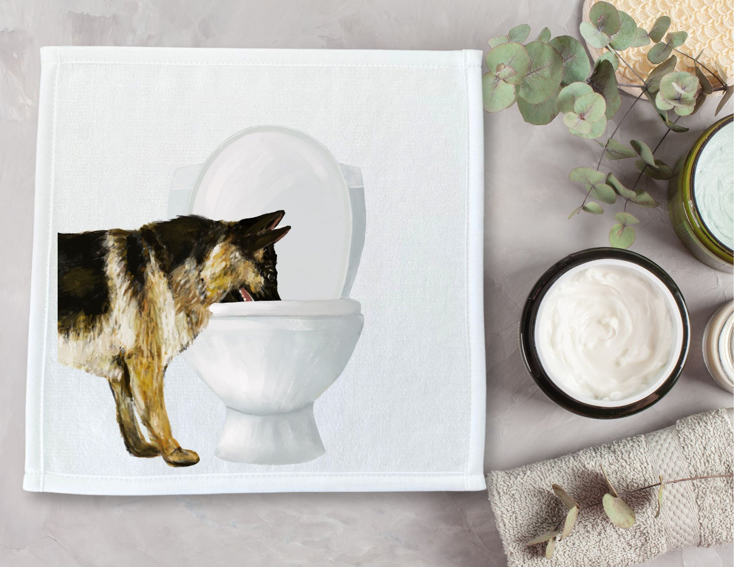 German Shepherd Toilet Washcloth - MerikaArt