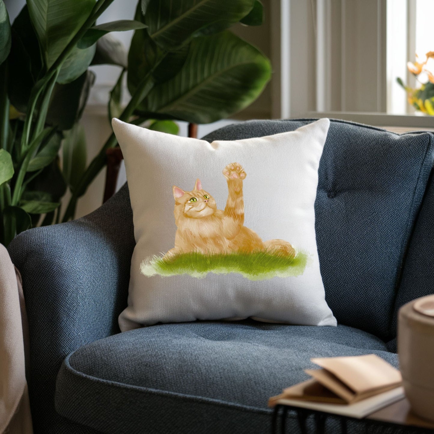 Ginger Cat Pillow - MerikaArt