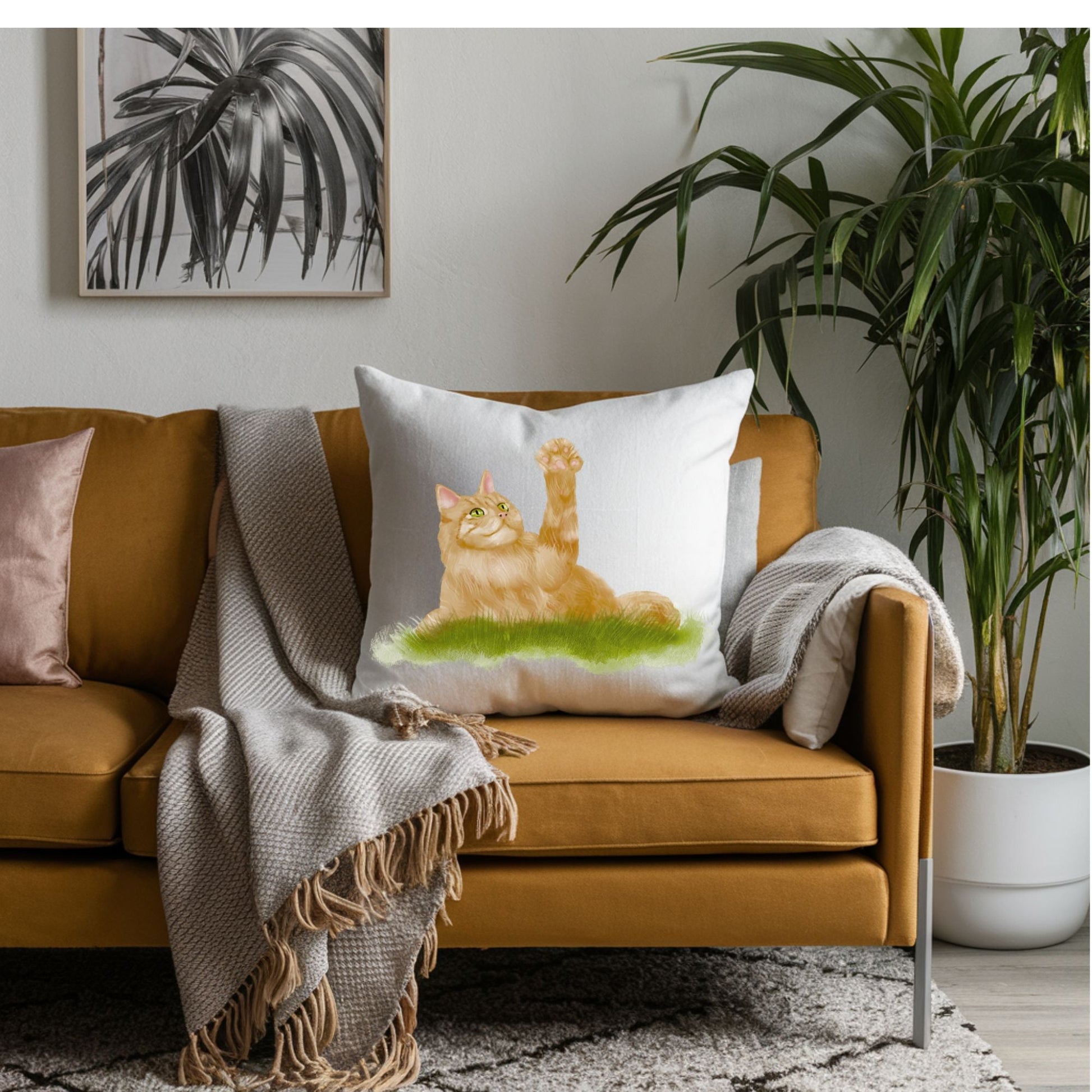 Ginger Cat Pillow - MerikaArt