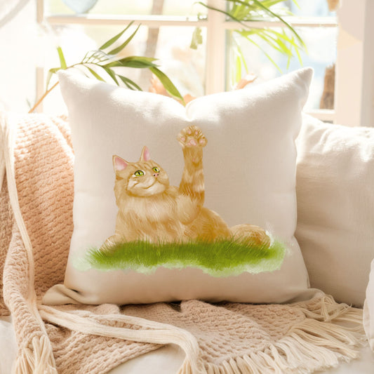 Ginger Cat Pillow - MerikaArt