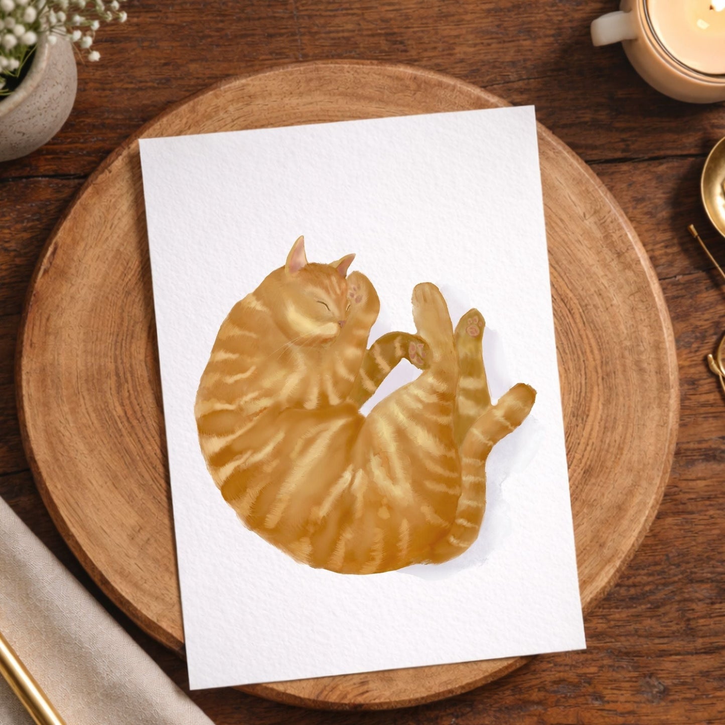 Ginger Cat Postcard - MerikaArt