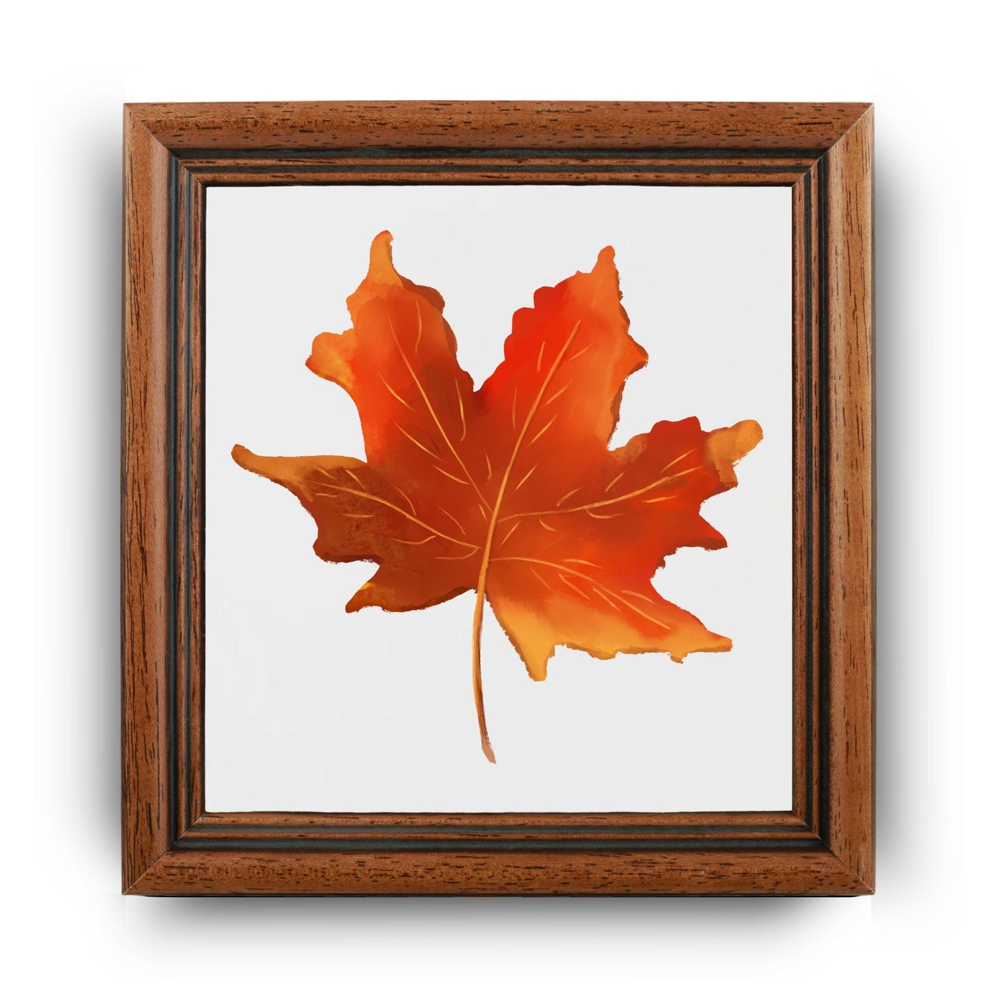 Golden Autumn Maple Leaf Ceramic Tile - MerikaArt