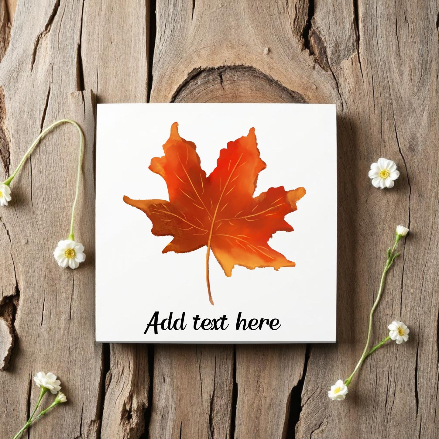 Golden Autumn Maple Leaf Ceramic Tile - MerikaArt