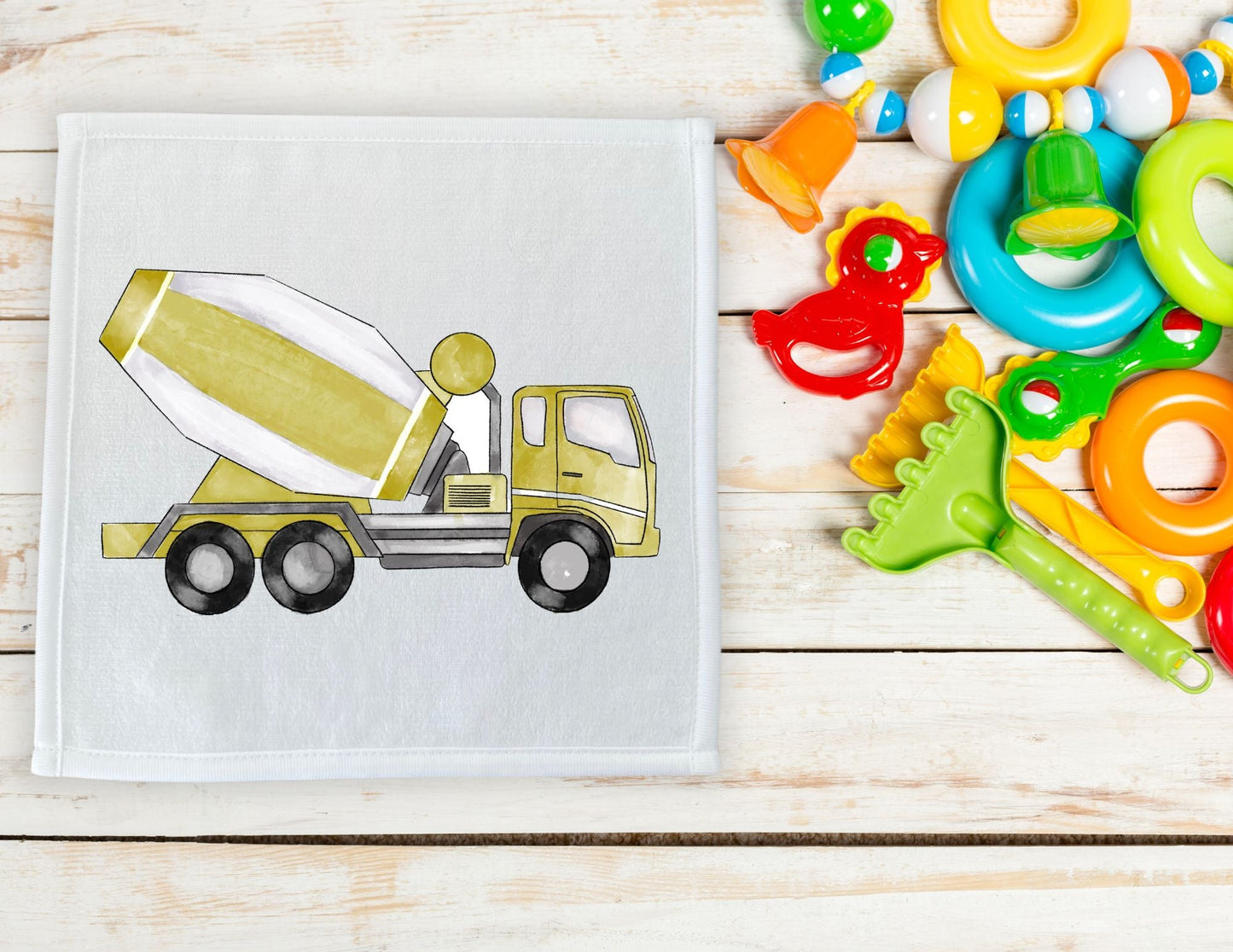 Golden Cement Mixer Washcloth - MerikaArt