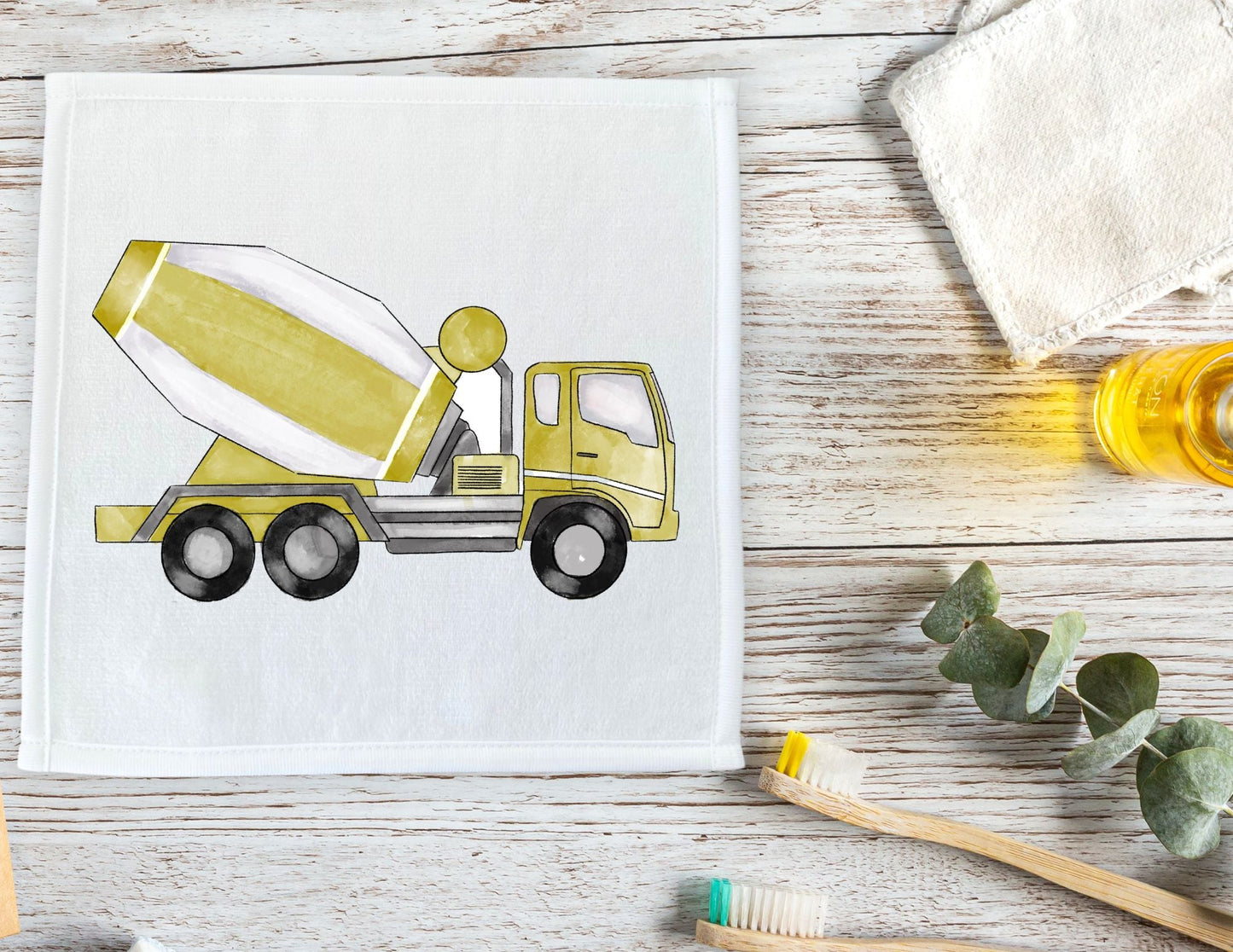 Golden Cement Mixer Washcloth - MerikaArt