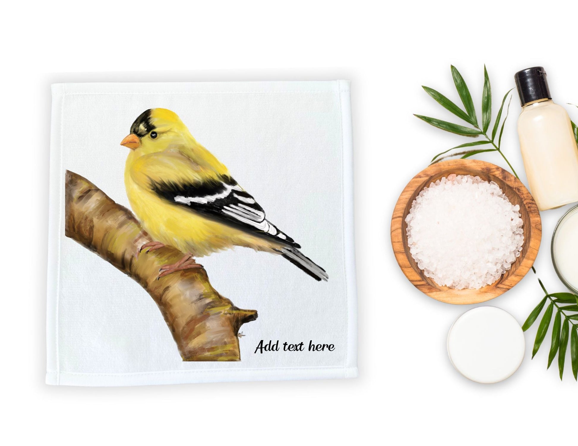 Golden Finch Washcloth – A Vibrant Nature - Inspired Towel - MerikaArt
