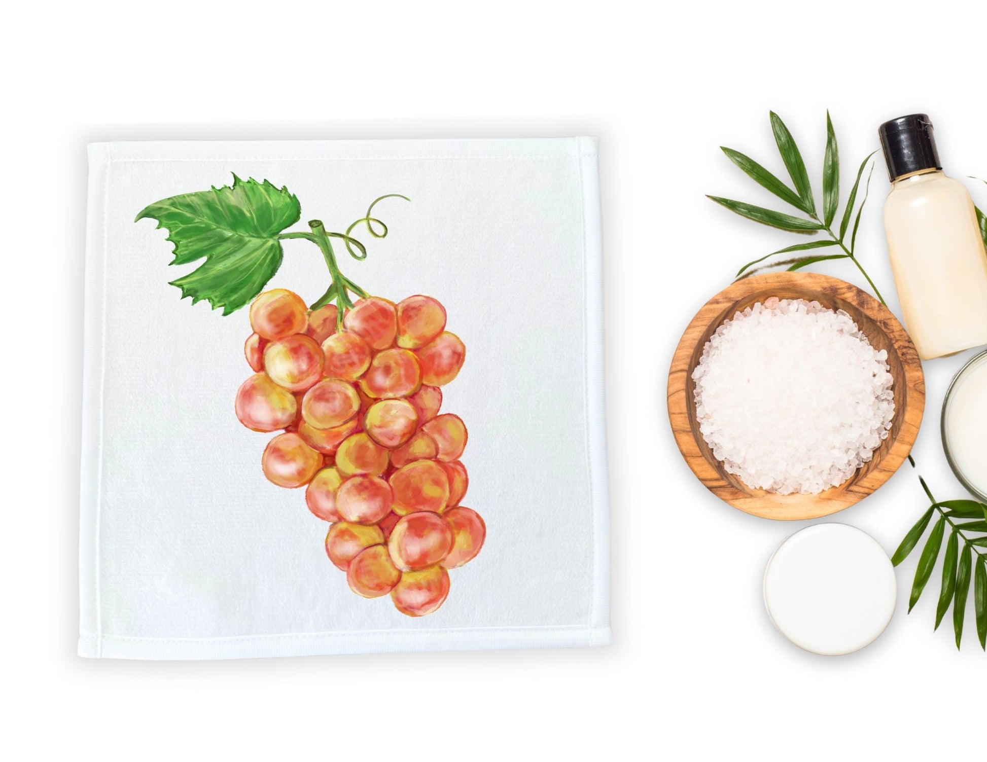Golden Grapes Washcloth - MerikaArt
