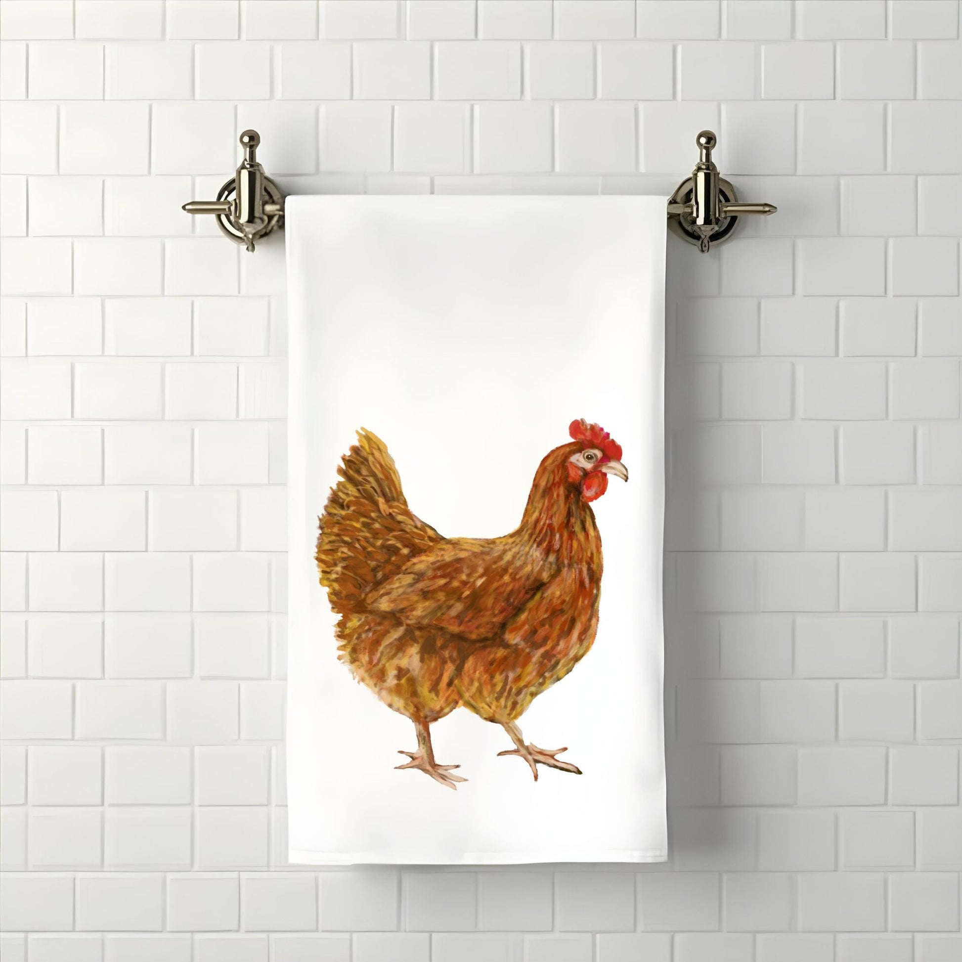 Golden Hen Bathroom Towel - MerikaArt