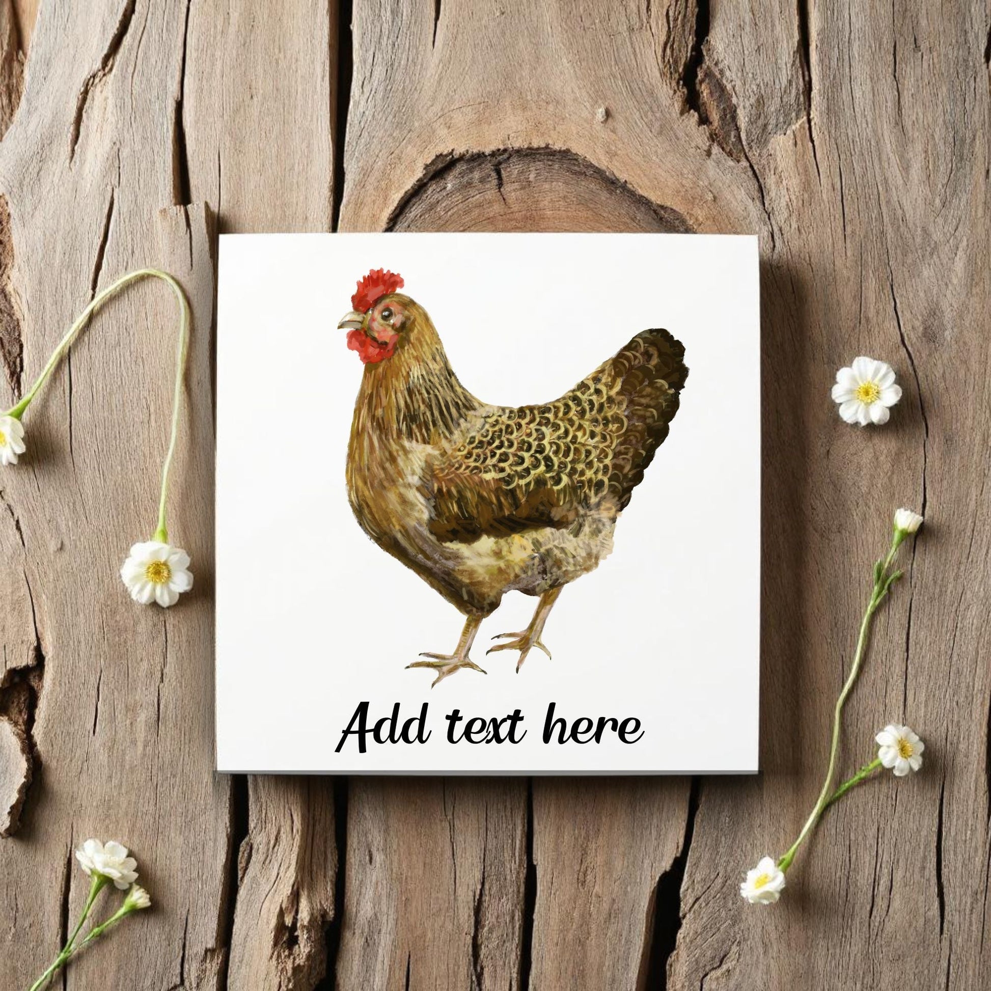 Golden Hen Ceramic Tile - MerikaArt