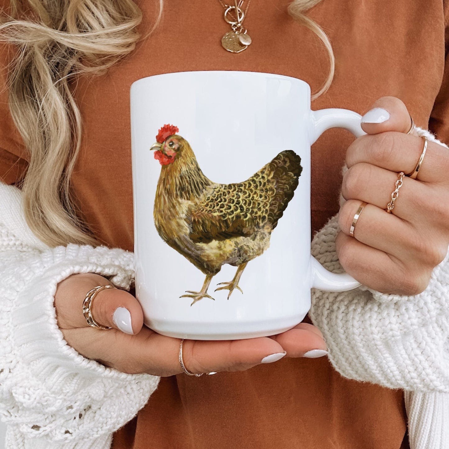Golden Hen Mug - MerikaArt