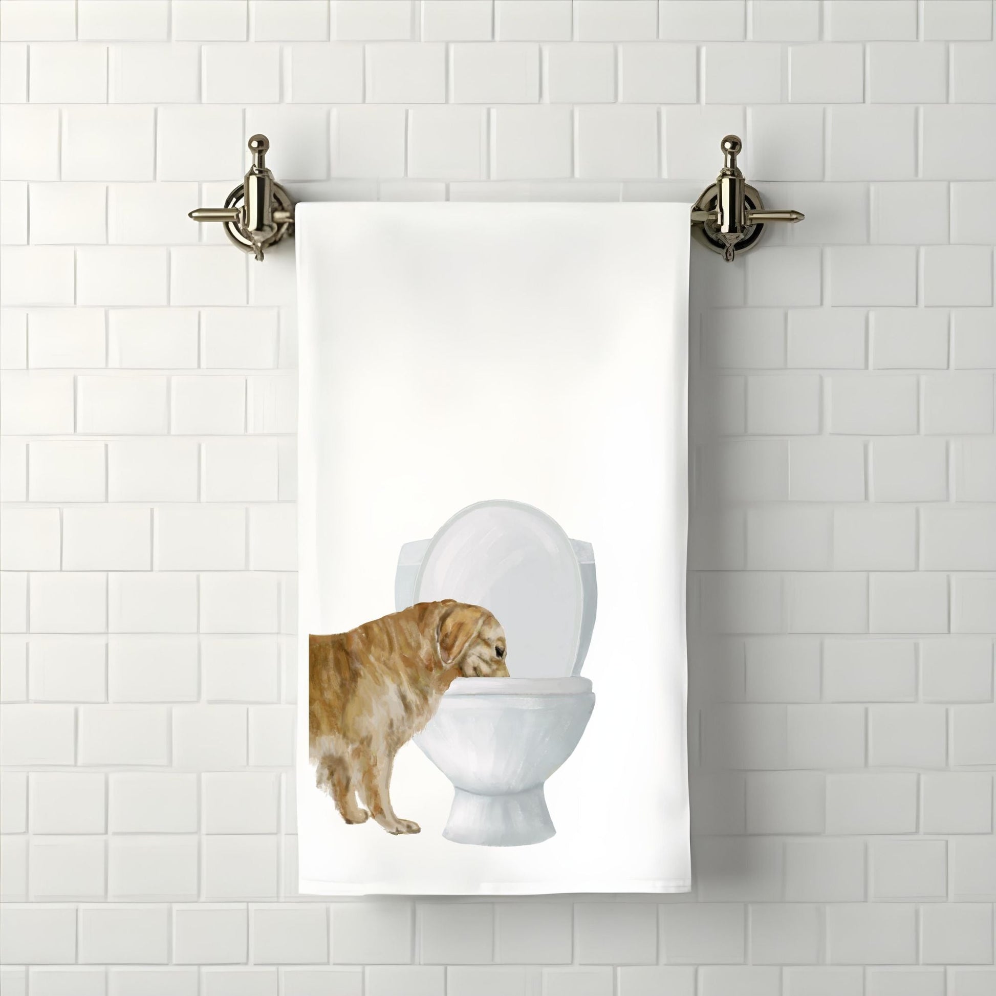 Golden Retriever Bathroom Towel - MerikaArt