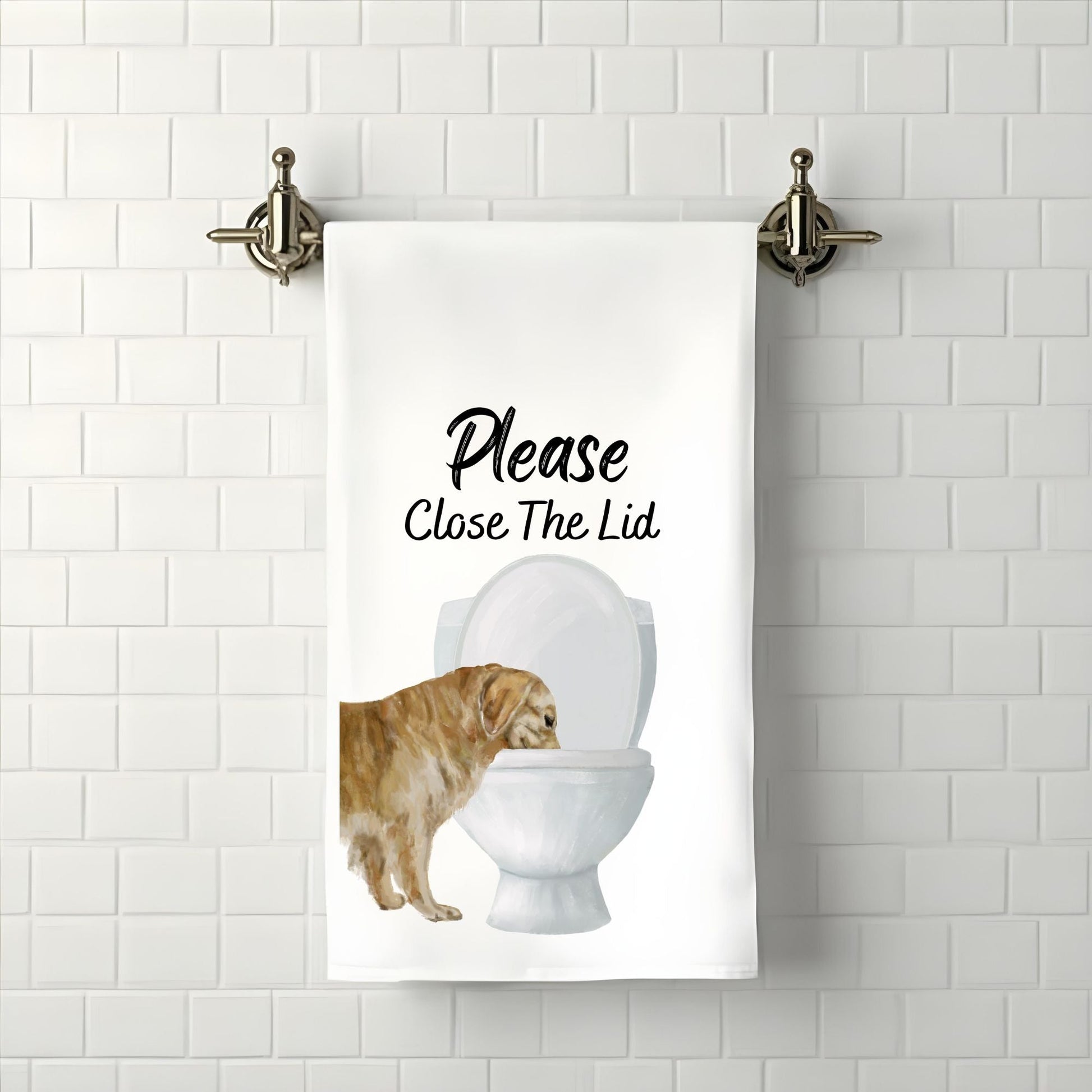 Golden Retriever Bathroom Towel - MerikaArt