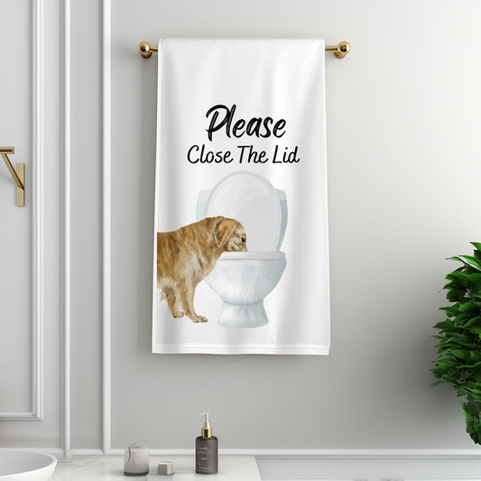 Golden Retriever Bathroom Towel - MerikaArt