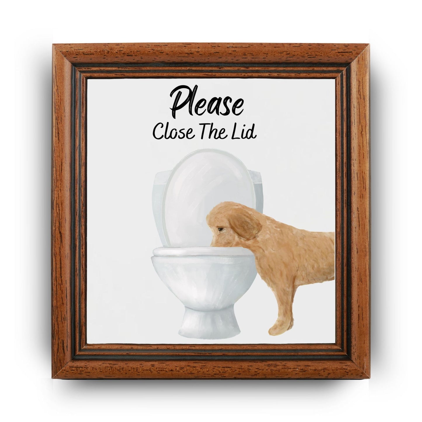 Golden Retriever Toilet Ceramic Tile - MerikaArt