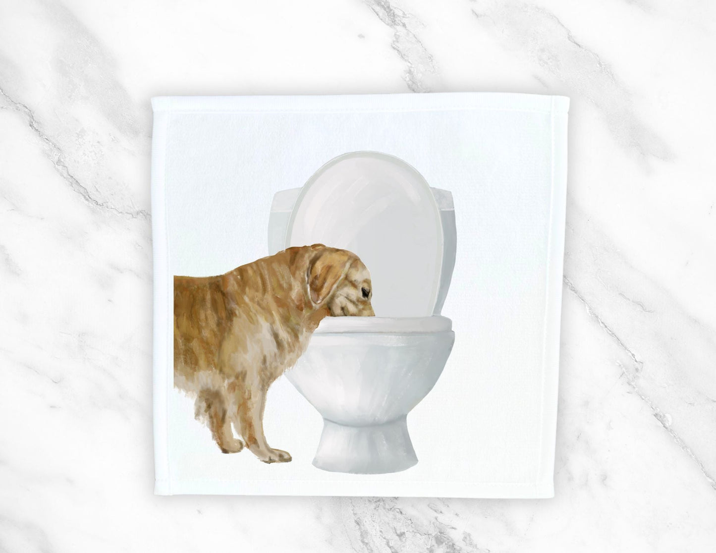 Golden Retriever Toilet Washcloth - MerikaArt
