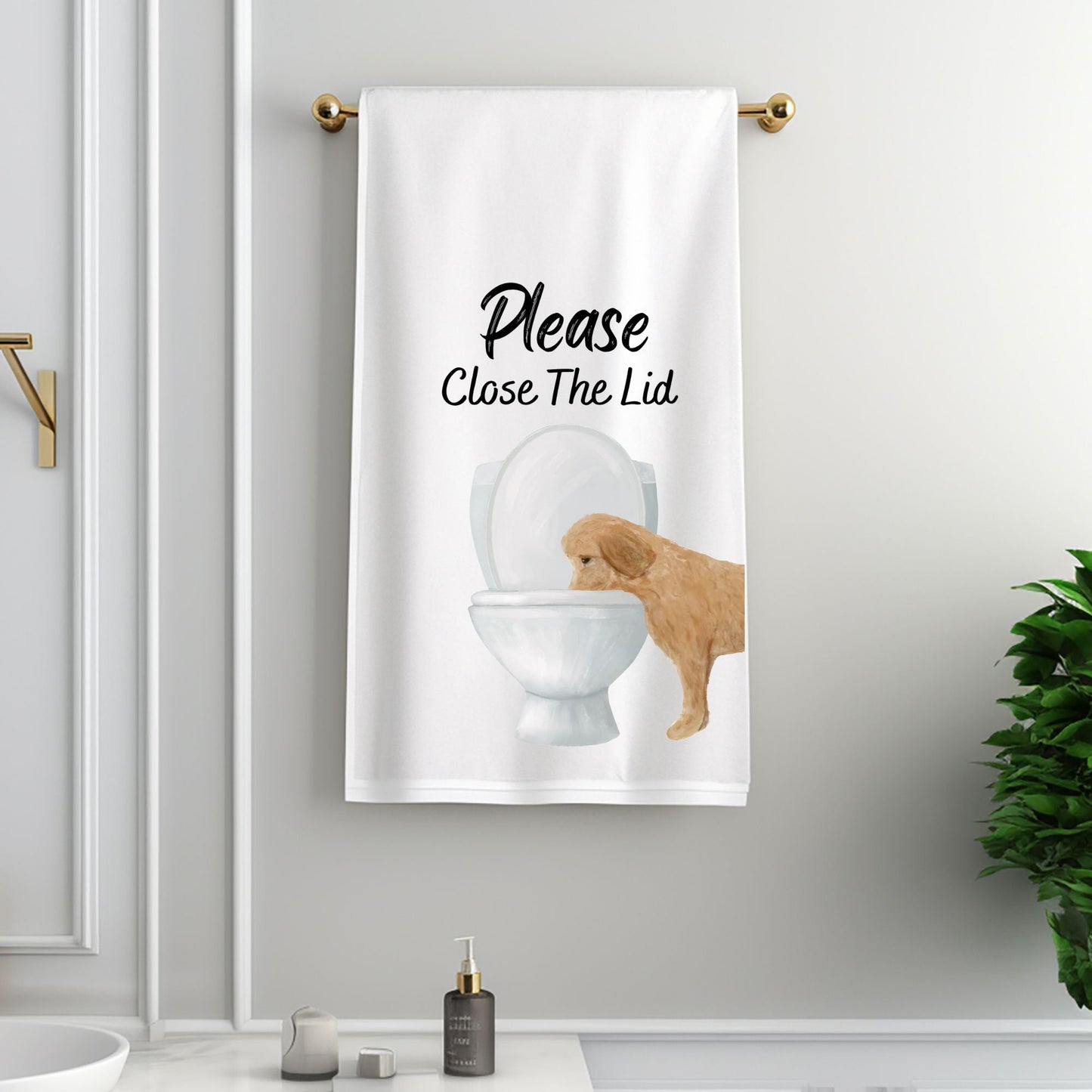 Goldendoodle Bathroom Towel - MerikaArt